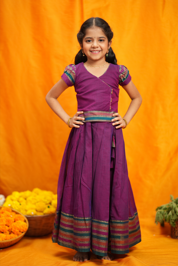 Vanika Magenta Handloom Kids Mini | Made To Order