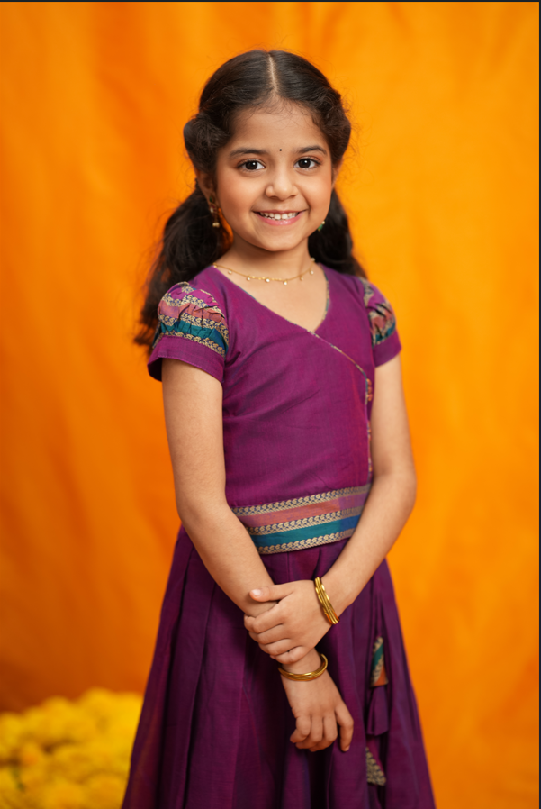 Vanika Magenta Handloom Kids Mini | Made To Order