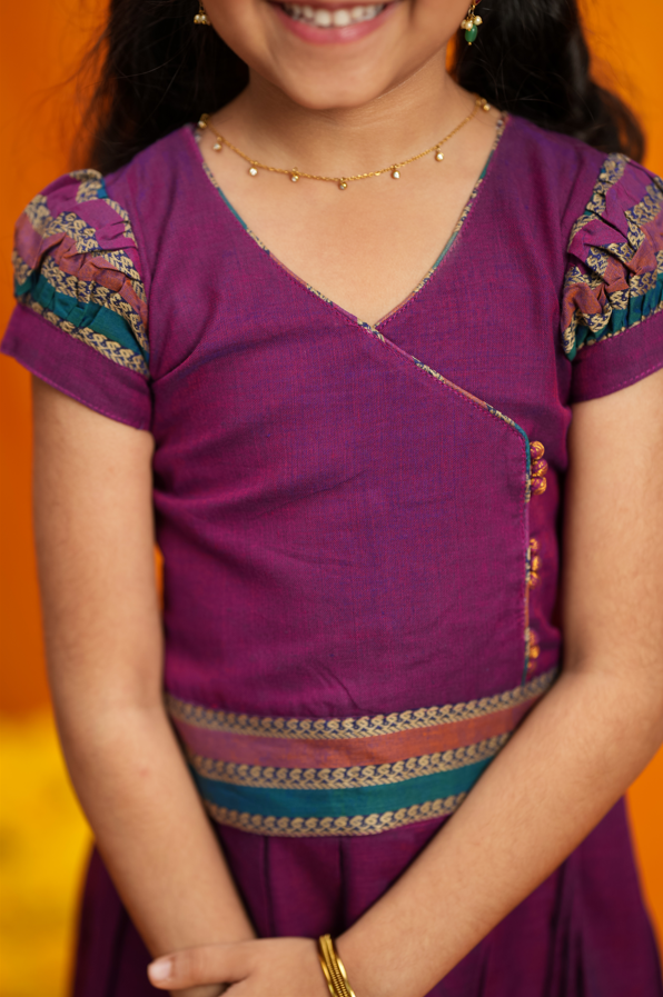 Vanika Magenta Handloom Kids Mini | Made To Order