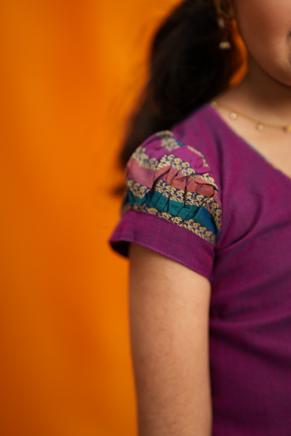 Vanika Magenta Handloom Kids Mini | Made To Order