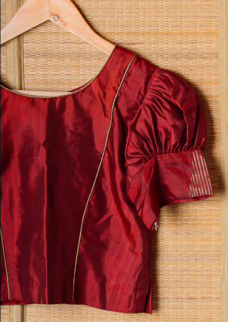 Rust Orange Kanchipuram Silk Girls Pavadai Marugadham-12-14 years