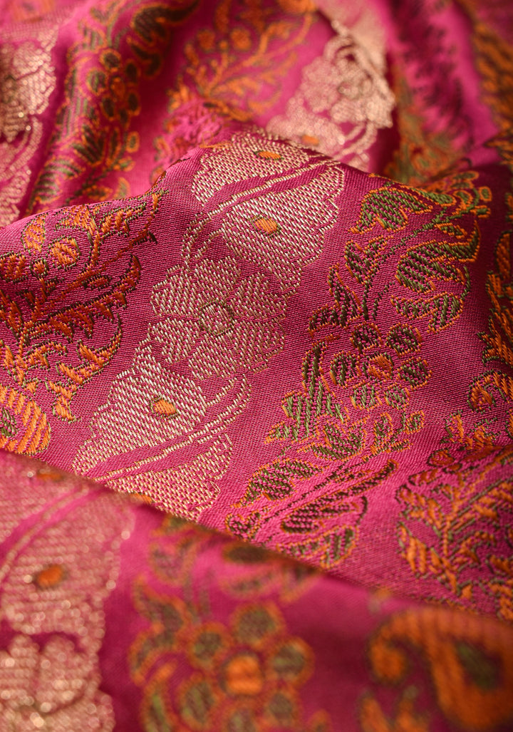 Mauve Pink Tanchoi Banarasi Satin Silk Saree in Leheria Pattern  and zari detailing| SILK MARK CERTIFIED