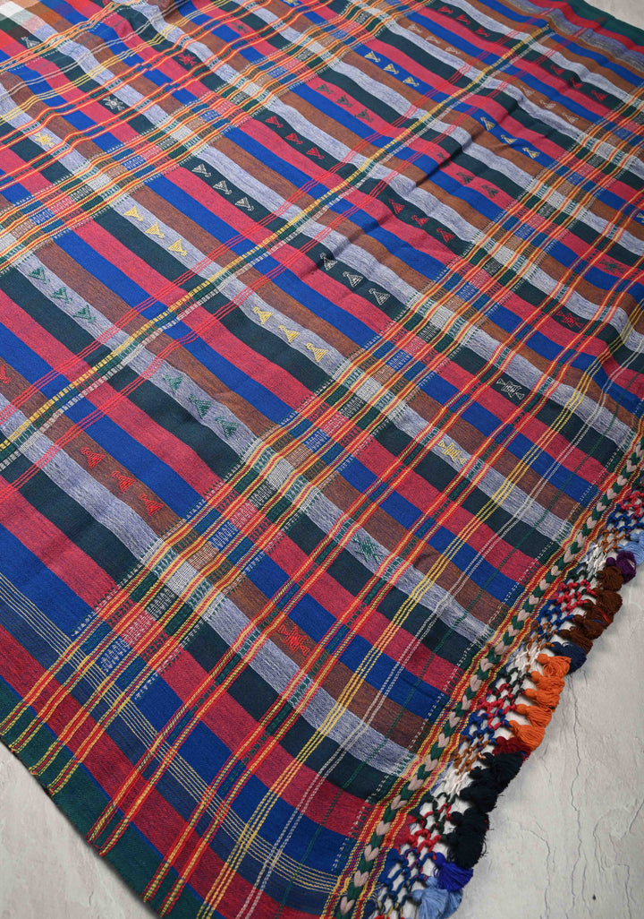 Multicolor Baluchari Cotton Handloom Saree in Checks Pattern