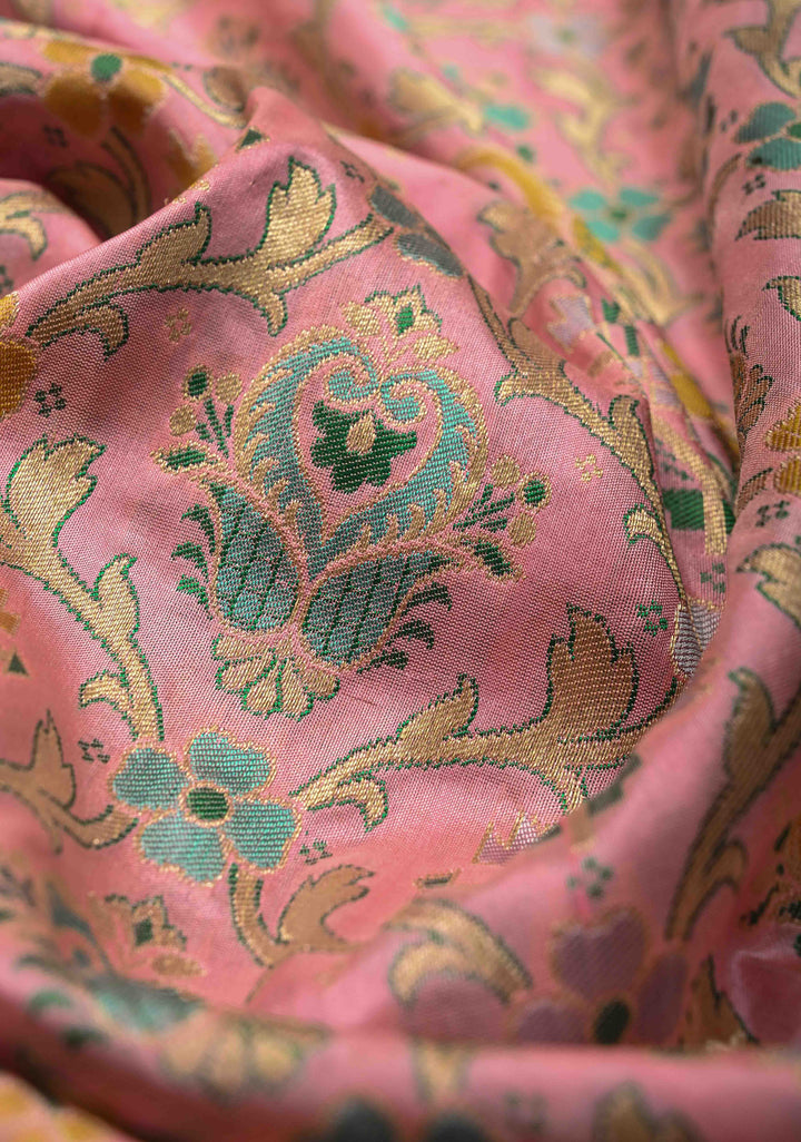 Pink Banarasi Meenakari Patola Design Saree in Pure Katan Silk with Intricate Pallu | SILK MARK CERTIFIED