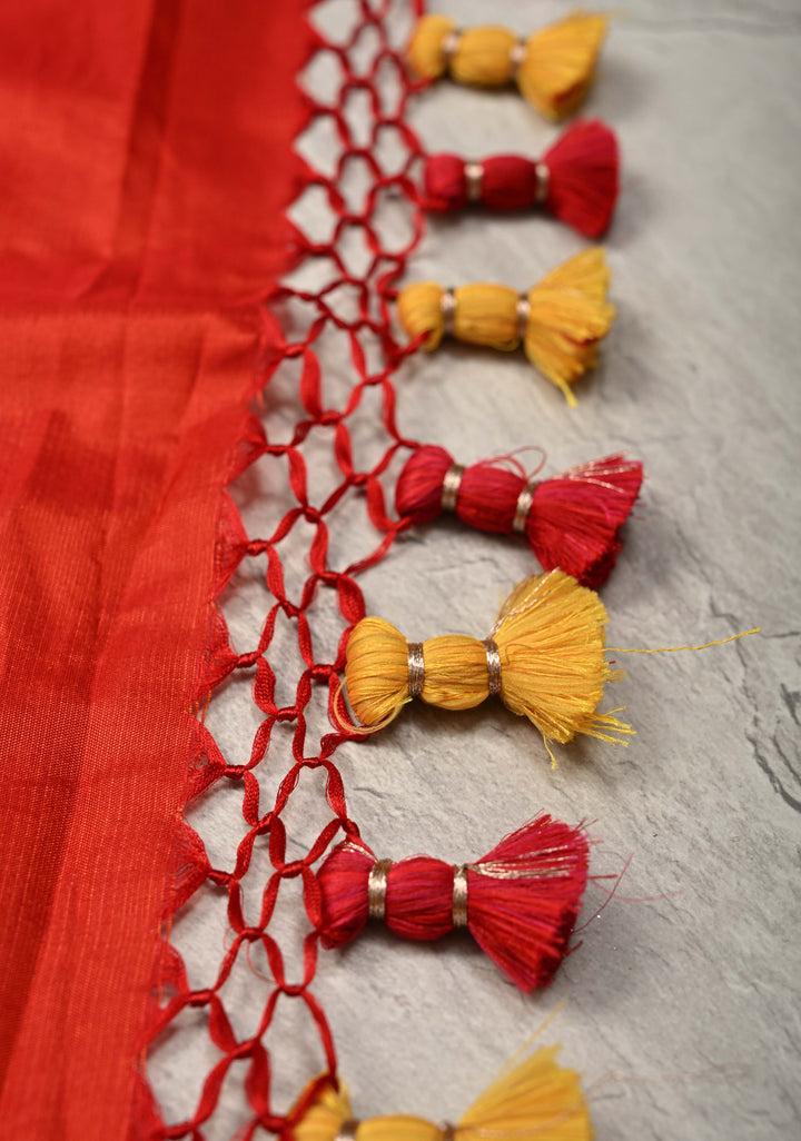 Multicolor Rangkaat Style Banarasi Katan Silk Saree and Geometric Brocade and Zari Border | SILK MARK CERTIFIED