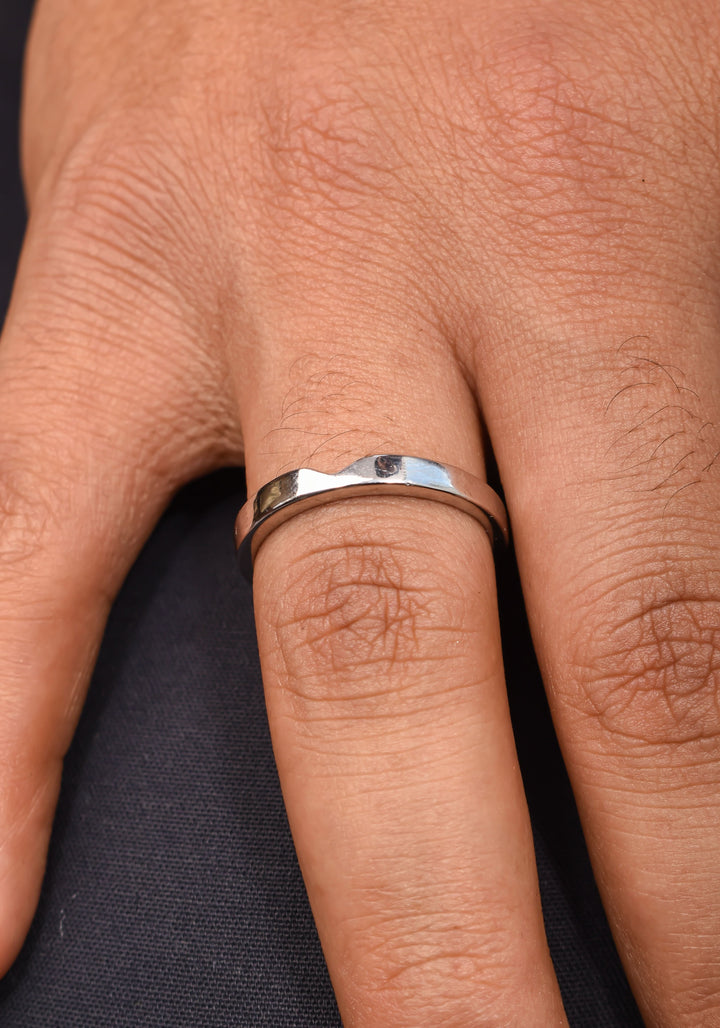 92.5 Silver Classic Ring Band for Him | Shobitam Jewelry