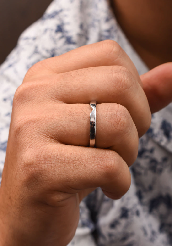 92.5 Silver Classic Ring Band for Him | Shobitam Jewelry