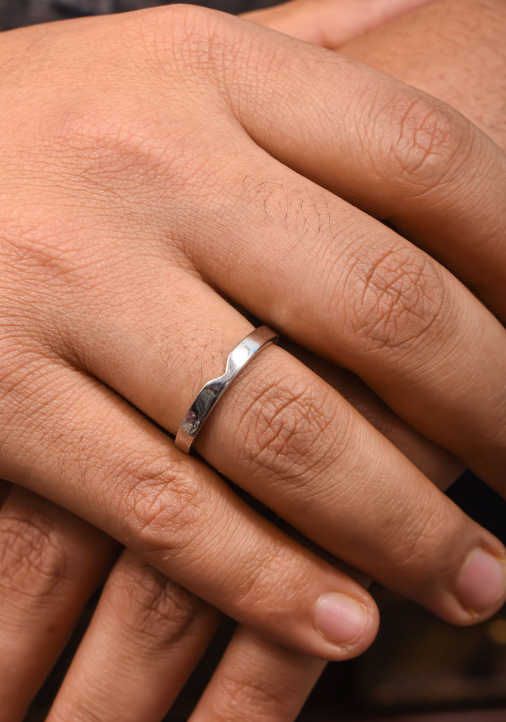 92.5 Silver Classic Ring Band for Him | Shobitam Jewelry