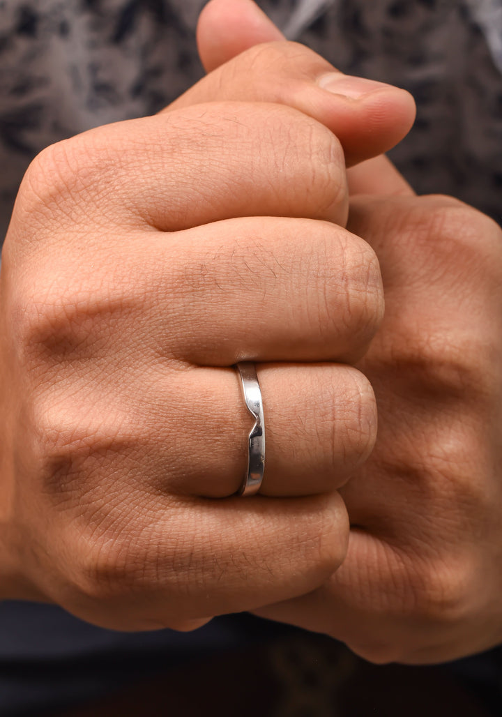 92.5 Silver Classic Ring Band for Him | Shobitam Jewelry