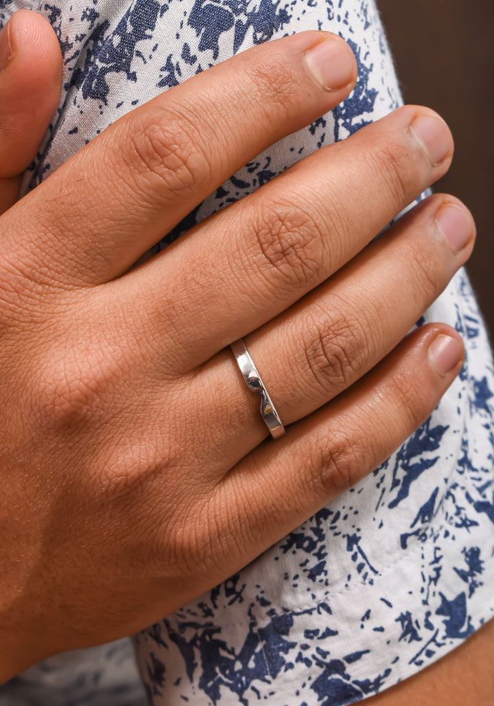 92.5 Silver Classic Ring Band for Him | Shobitam Jewelry