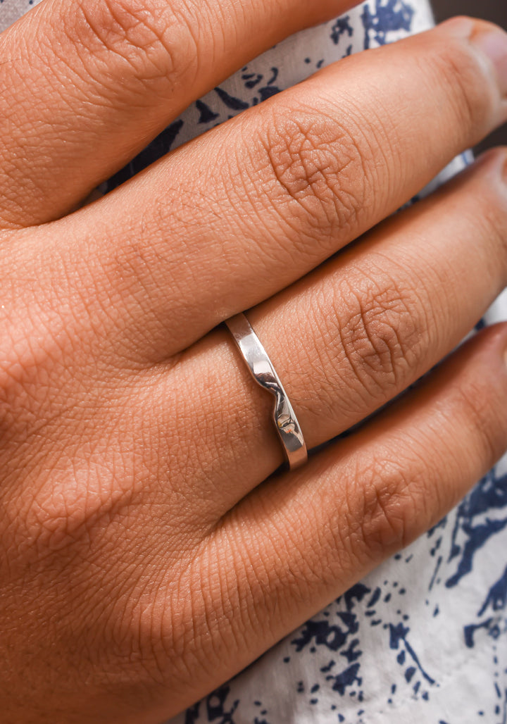 92.5 Silver Classic Ring Band for Him | Shobitam Jewelry
