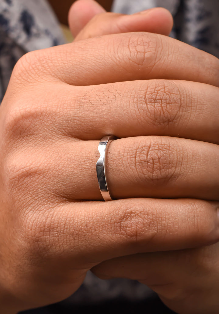 92.5 Silver Classic Ring Band for Him | Shobitam Jewelry