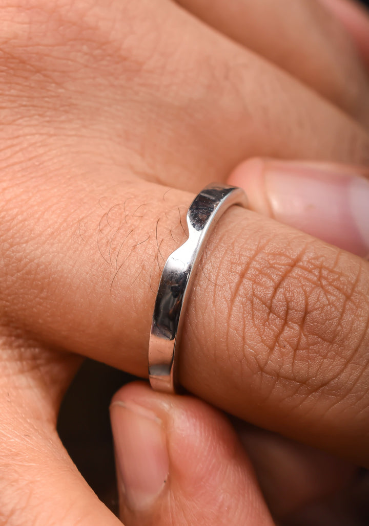 92.5 Silver Classic Ring Band for Him | Shobitam Jewelry