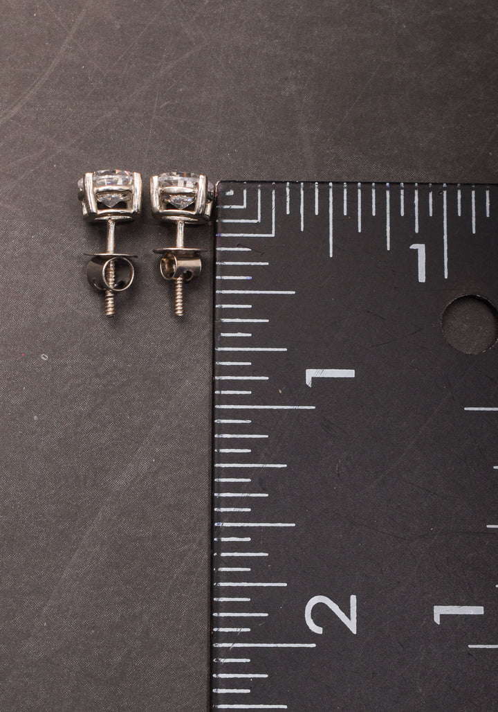 92.5 Silver Zircon Earrings | Shobitam Jewelry