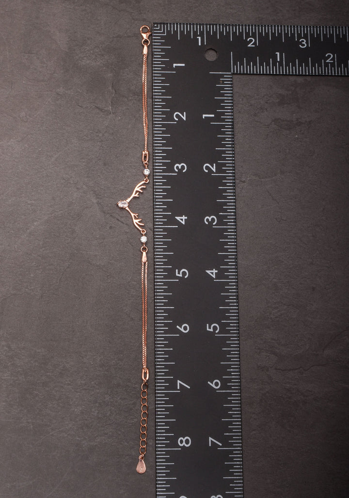 92.5 Silver Rose Gold Deer Bracelet Shobitam Jewelry