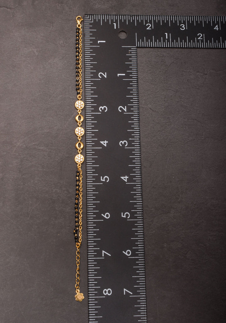 925 Silver Mangalsutra Bracelet with Zircon centerpieces I Shobitam Jewelry