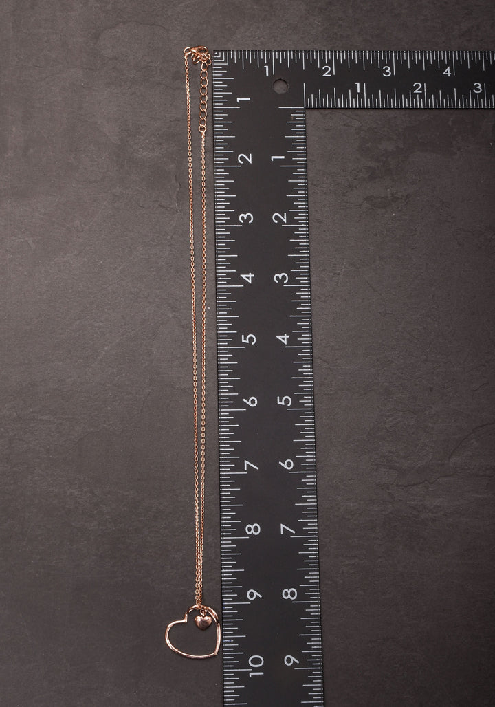 925 Silver with Rose Gold Finish Self Love Chain and Heart pendant