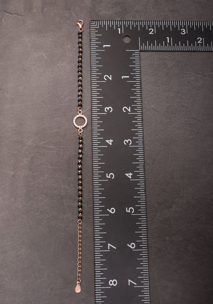 925 SIlver Mangalsutra Bracelet with Rose Gold finish  I Shobitam Jewelry