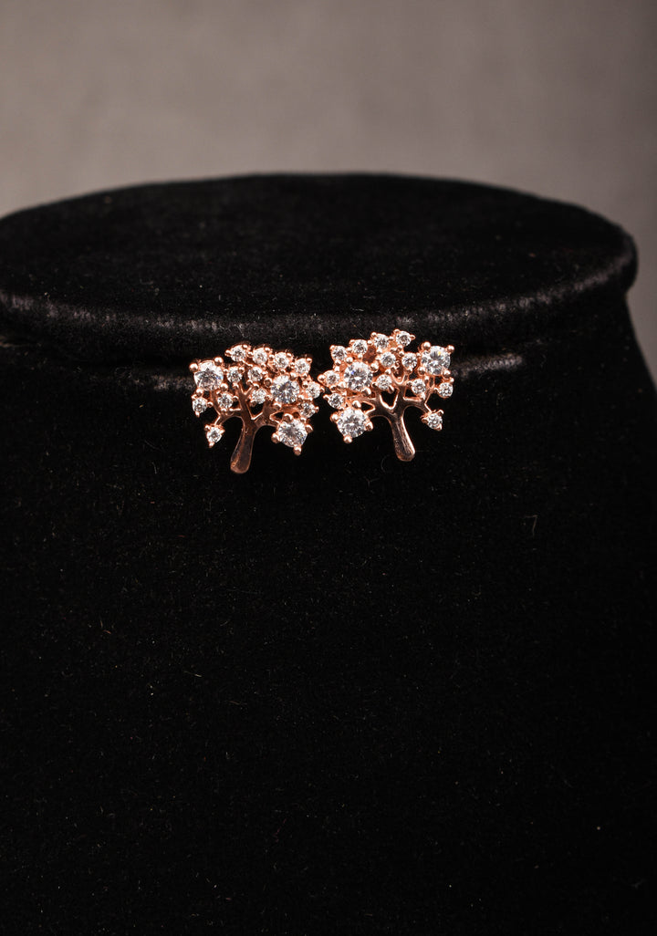 92.5 Silver Rose Gold Tree of Life Necklace with Earrings – A Symbol of Growth and Harmony