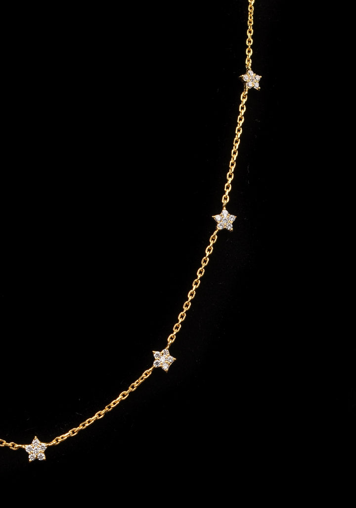 92.5 Silver 7 star constellation  Necklace Set with Matching Ring and Earrings