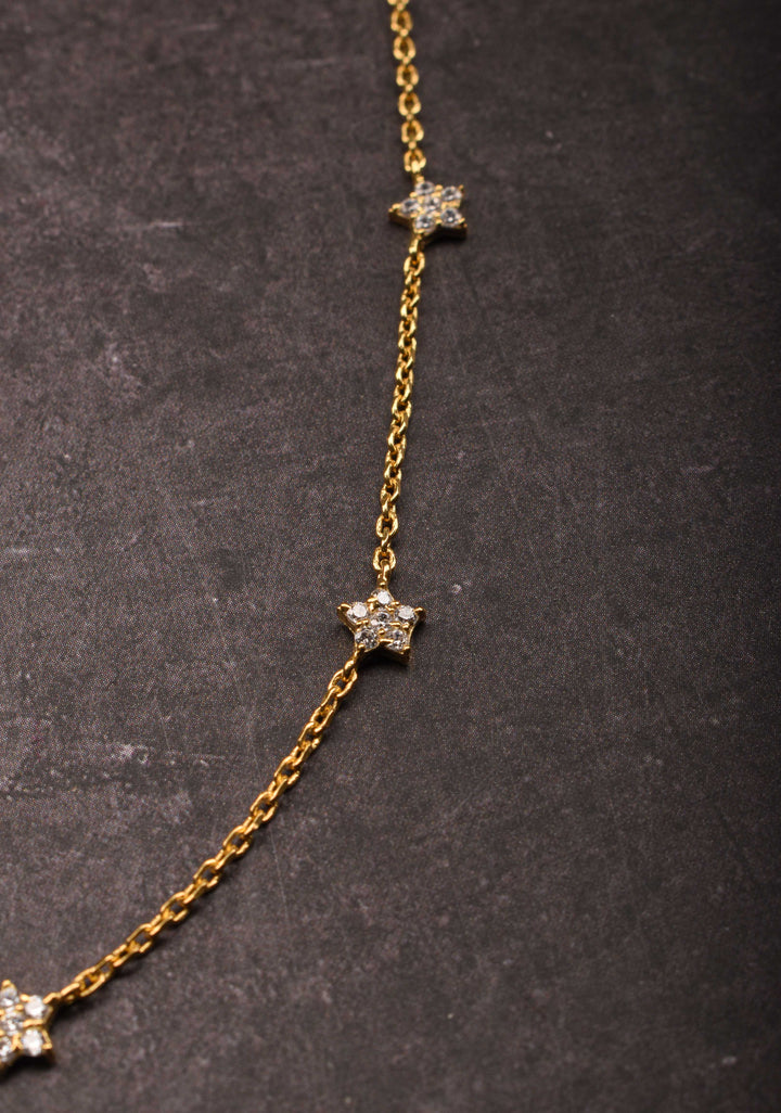 92.5 Silver 7 star constellation  Necklace Set with Matching Ring and Earrings