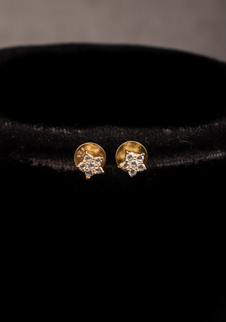 92.5 Silver 7 star Star Constellation Necklace Set with Matching Earrings