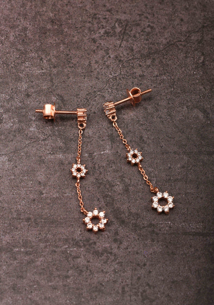 92.5 Silver Golden Classy Drop Earrings – Timeless Elegance for Every Occasion