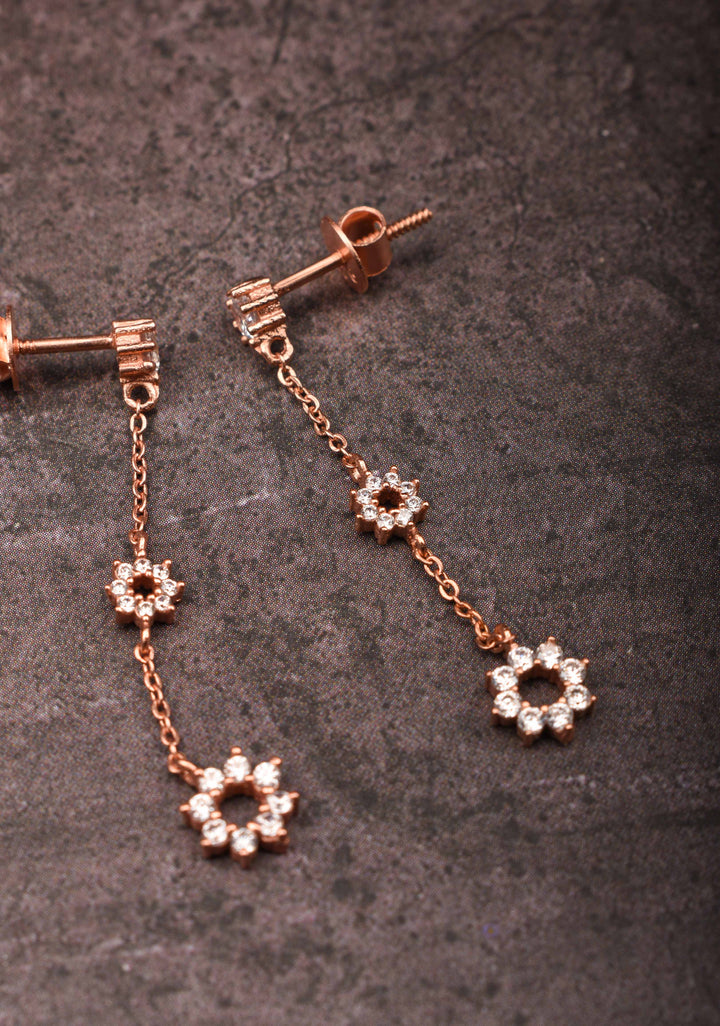 92.5 Silver Golden Classy Drop Earrings – Timeless Elegance for Every Occasion