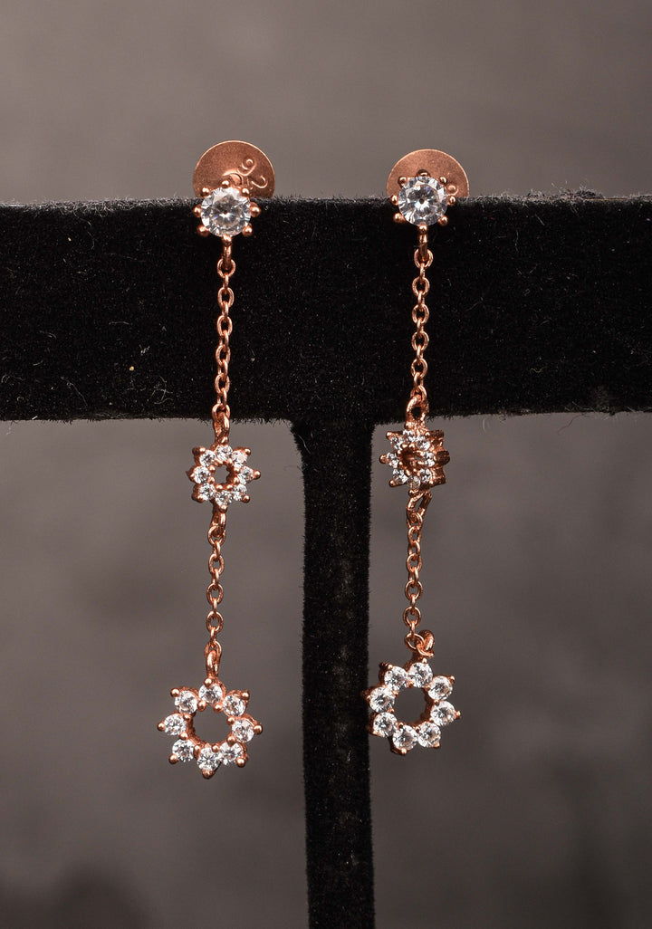 92.5 Silver Golden Classy Drop Earrings – Timeless Elegance for Every Occasion