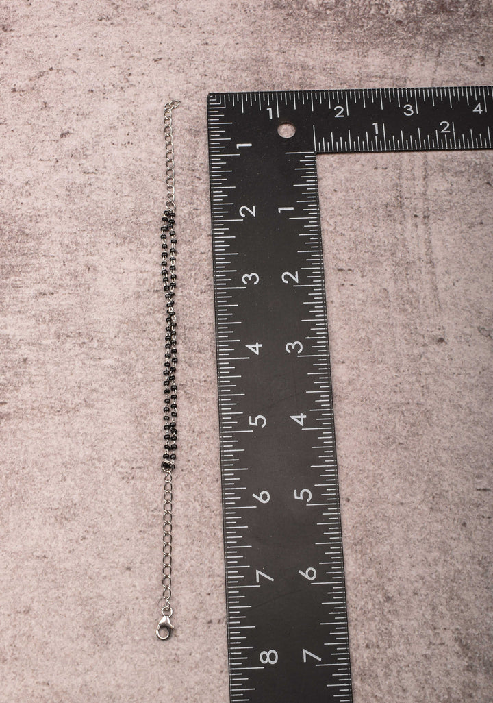 925 Silver Elegant 2-Stranded Mangalsutra Bracelet with Black Beads