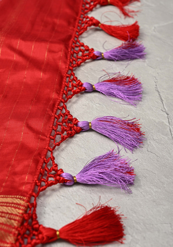 Lavender Pochampally Ikkat Pure Silk Saree with Ikkat Weave and Contrast Zari Border  | SILK MARK CERTIFIED