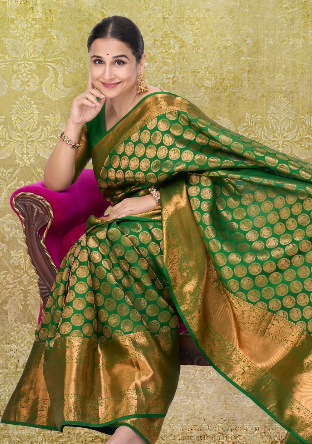 Exquisite Celebrity Grand Brocade Kanjivaram Pure Silk Saree in