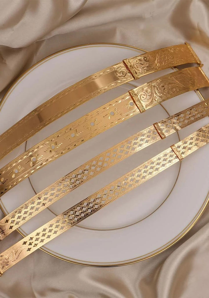 92.5 Silver Victorian Finish waist Belt,92.5 Silver Gold tone Back Belt Design