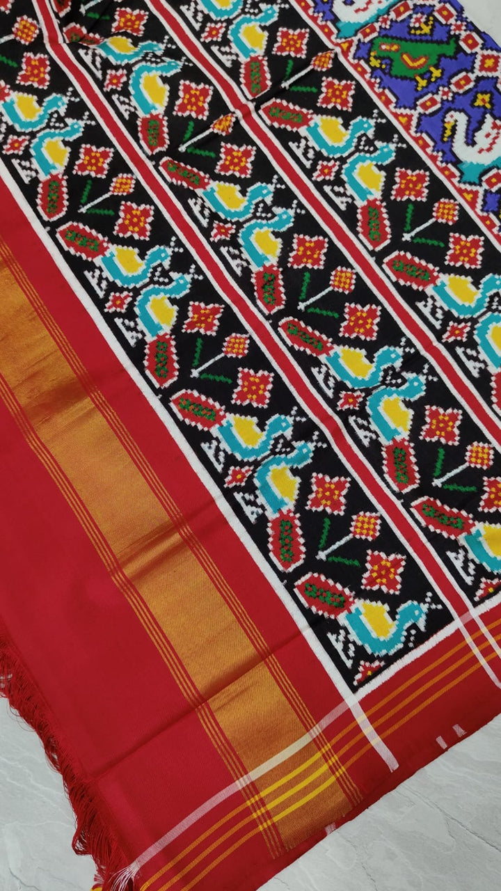 Rajvanshi - 12 Motif Patan Patola Pure Ikkat Silk Saree in Deep Purple | SILK MARK CERTIFIED