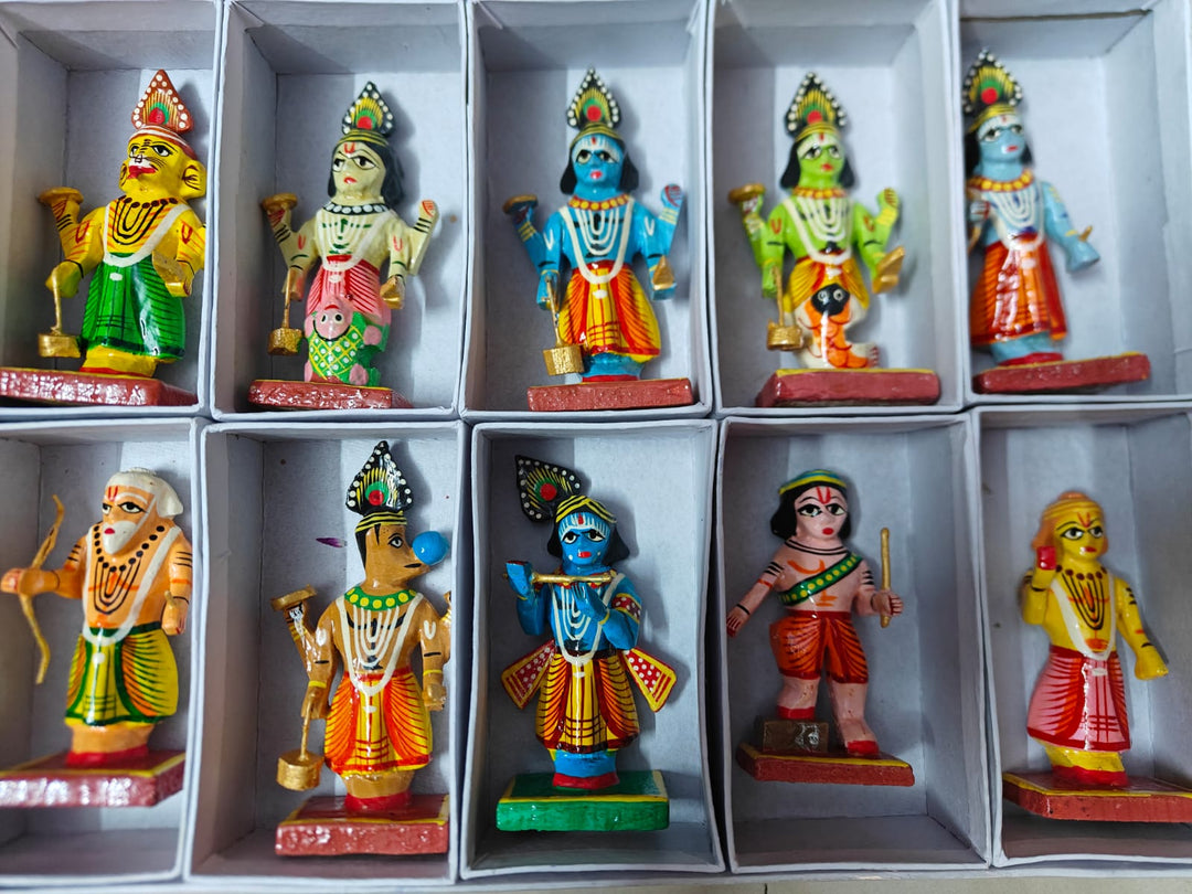 Dashavatara Set : The Ten Avatars of Vishnu, Size 4"