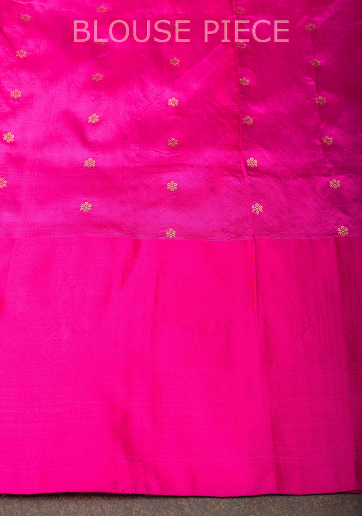 Peacock Green dual tone Banarasi Katan silk saree with Floral Zari Buttas and Meenakari Contrast Zari Border | SILK MARK CERTIFIED