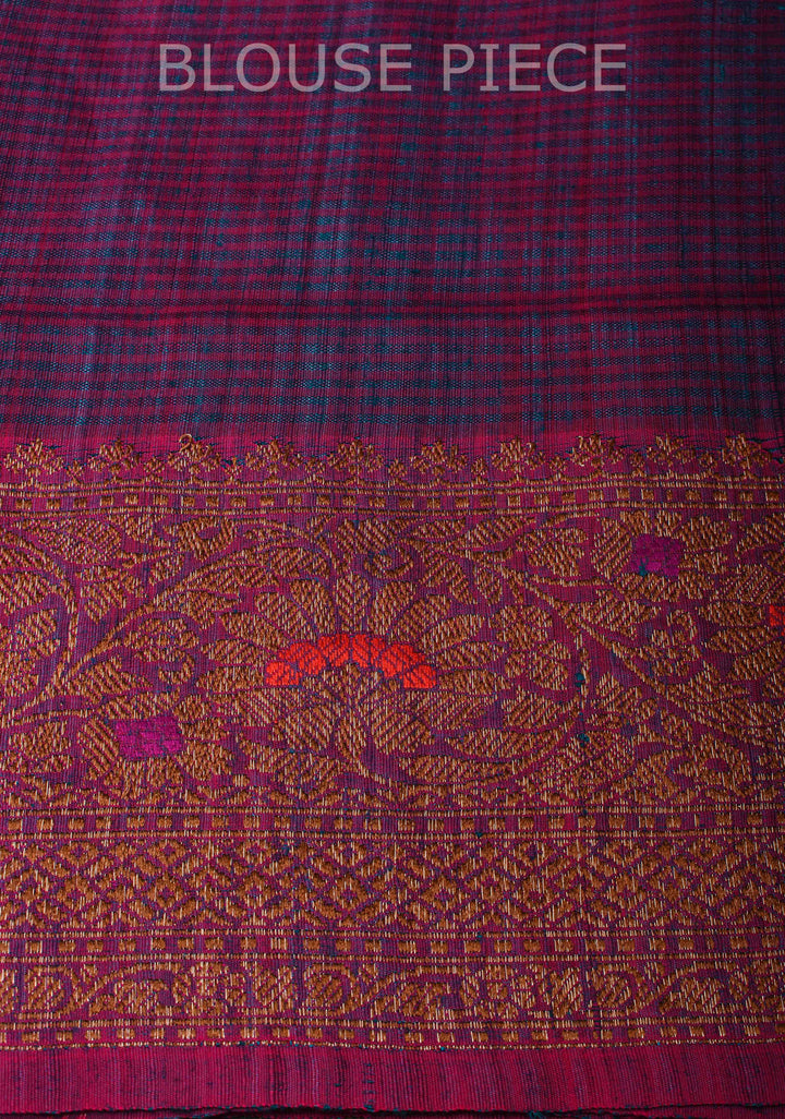 Pure Banarasi Dupion Silk Saree in Peacock Blue with Antique meenakari Zari detailing | SILK MARK CERTIFIED