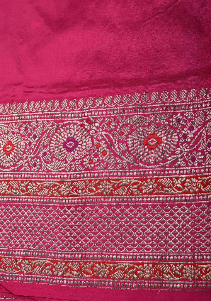 Black Banarasi Pure Katan Silk Saree with vertical Zari Stripes, Meenakari border and pallu | SILK MARK CERTIFIED