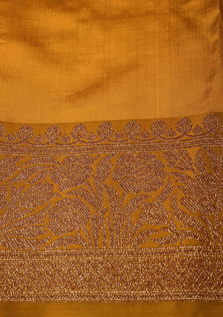 Kora Color Banarasi Tussar Silk Saree with Antique Zari Buttas and Contrast Zari Border | SILK MARK CERTIFIED