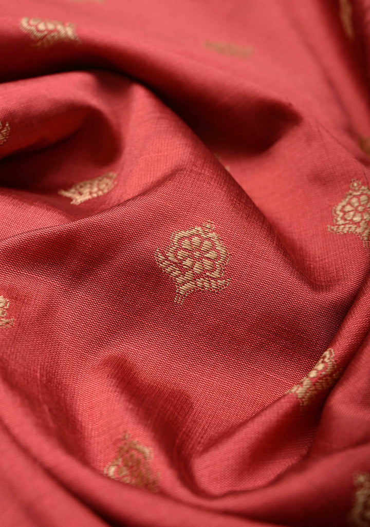 Watermelon Pink Art silk saree with Resham Chunri Buttis and Border