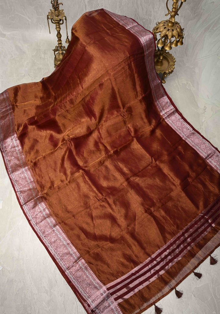Kanchana Kota Doria Tissue Cotton Saree with Sona Rupa Zari Border