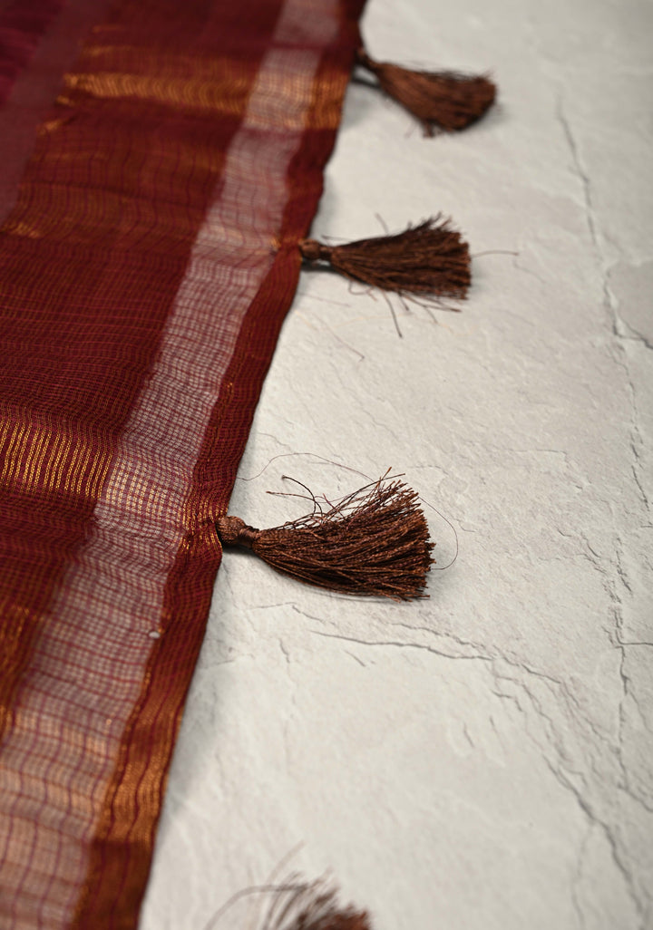 Kanchana Kota Doria Tissue Cotton Saree with Sona Rupa Zari Border