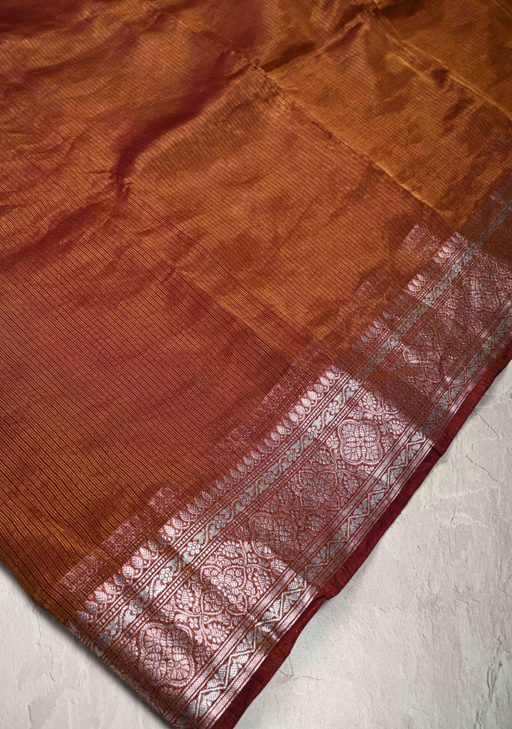Kanchana Kota Doria Tissue Cotton Saree with Sona Rupa Zari Border