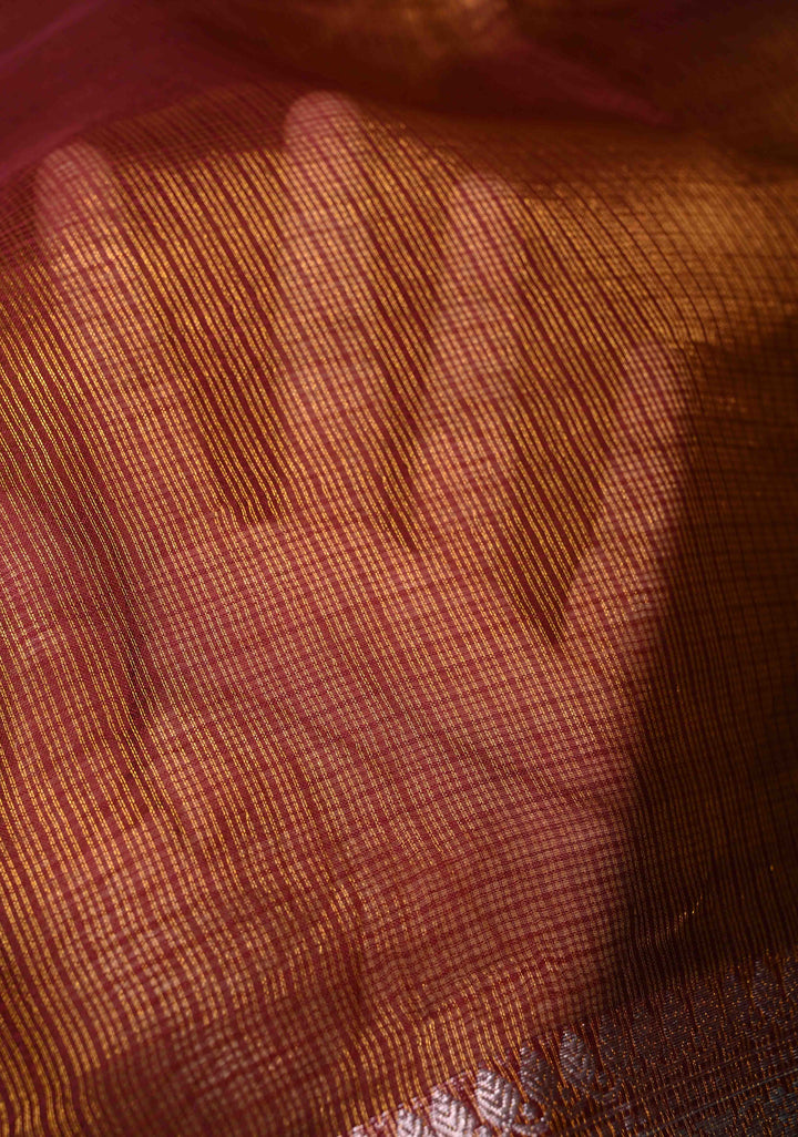 Kanchana Kota Doria Tissue Cotton Saree with Sona Rupa Zari Border