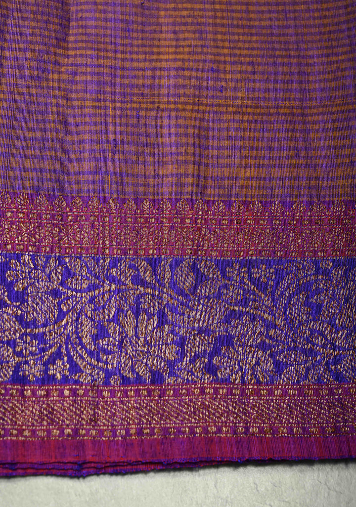 Green Dual Tone Dupion Banarasi Pure Silk Saree with Jungla Leheria Jaal Pattern and Antique Zari Borders | SILK MARK CERTIFIED