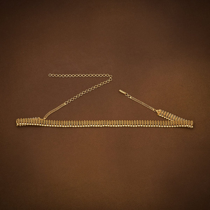 Gold Plated Waist Belt with Pearls Detailing