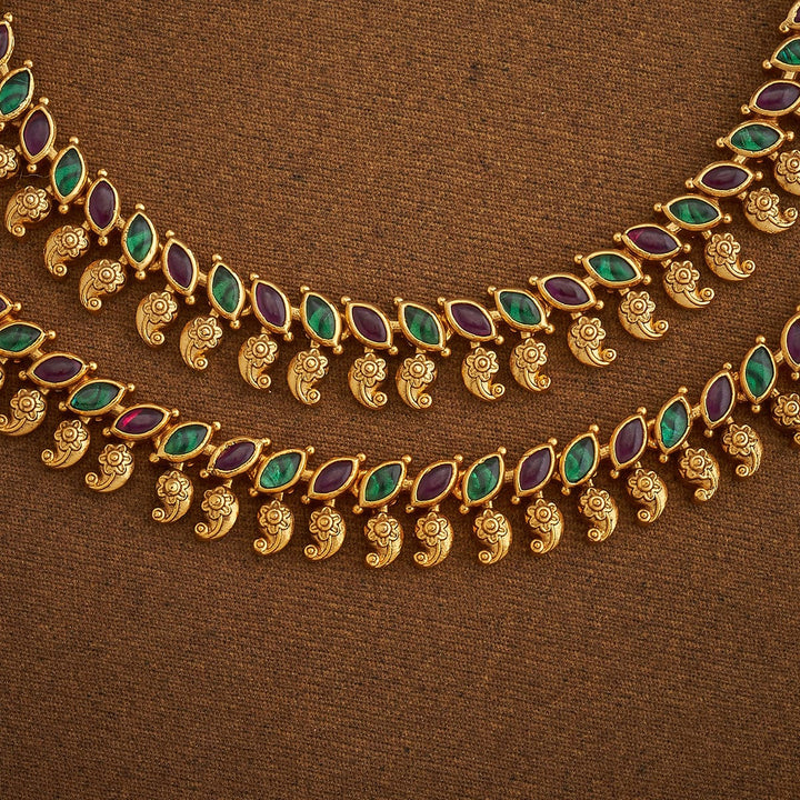 Mango And Tear Drop Design Antique Pair Of Anklet