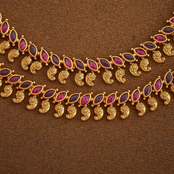 Mango And Tear Drop Design Antique Pair Of Anklet