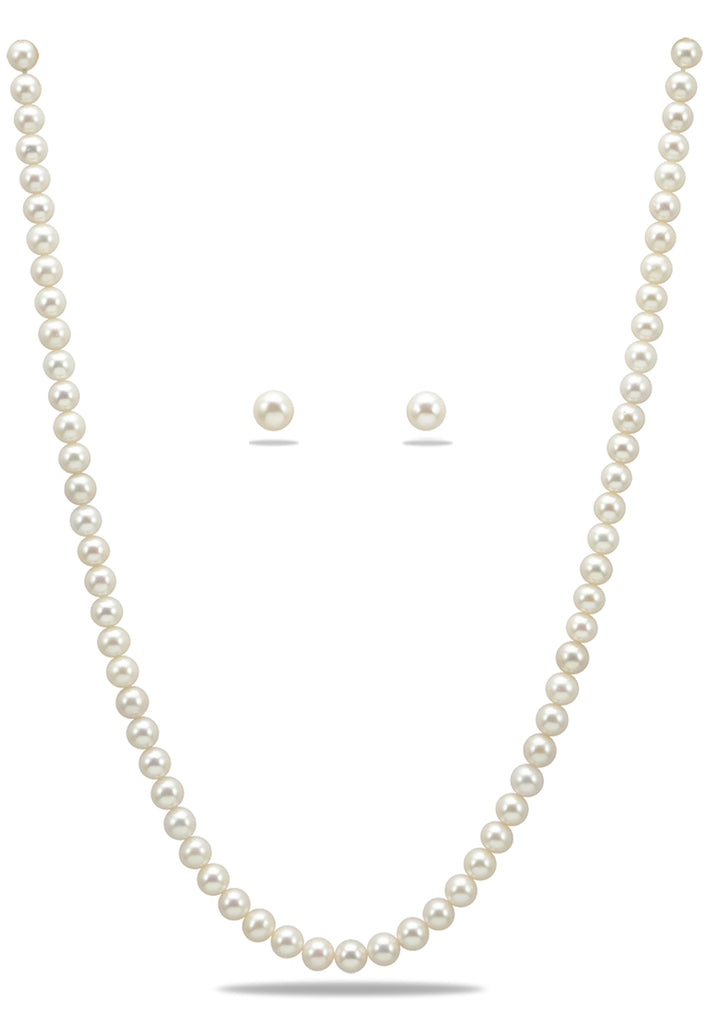 Luxurious Single Line Pearl AAA quality Pearl Necklace Set
