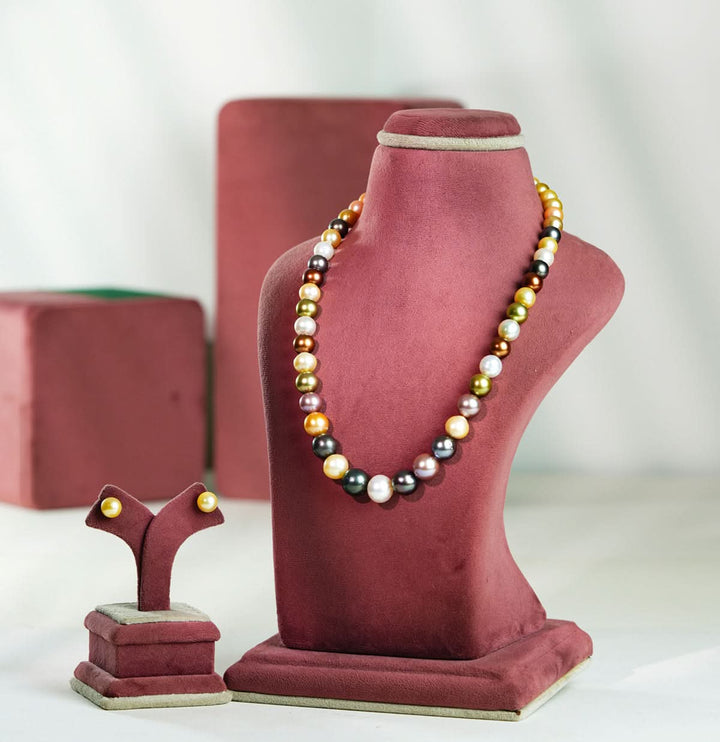 Grading Superior Multicolor South Sea Pearl Necklace Set -AAA Quality